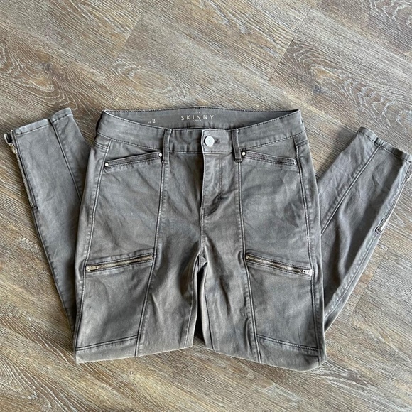 White House Black Market Pants - Army Green Moto Jeans